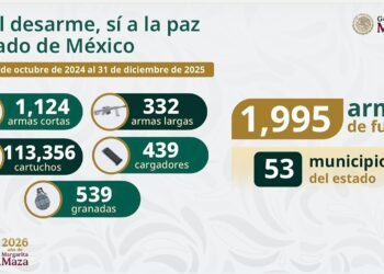 Edomex avanza en pacificación: salen de las calles mil 995 armas afirma Segob