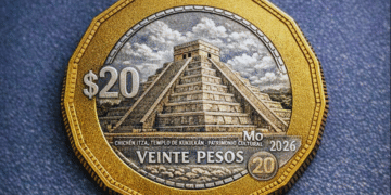 Kukulkán llega a las nuevas monedas de 20 pesos