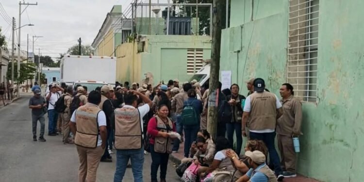 Trabajadores de vectores encadenan Secretaría de Salud por falta de pagos