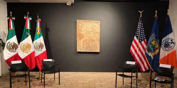 México recupera dintel maya de Yaxchilán en Nueva York; refuerzan restitución de patrimonio cultural