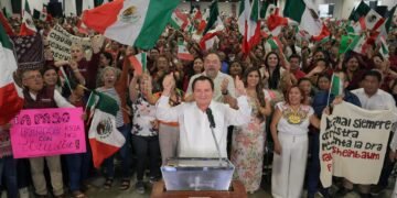Desde Yucatán, Díaz Mena celebra triunfo de Sheinbaum y reporta avances del Renacimiento Maya