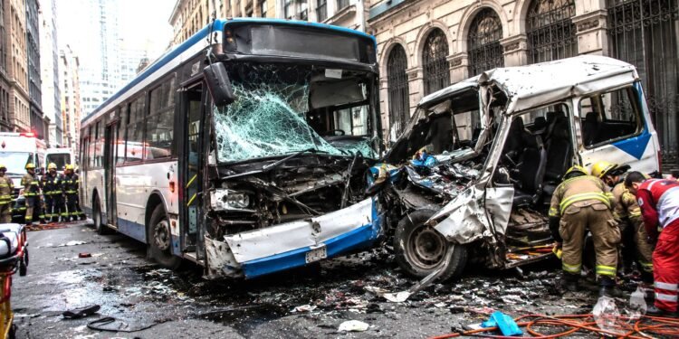 Autobús sin frenos desata caos en el Centro de Monterrey; cámaras del C4 captan la tragedia (video)