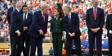 ¿Qué hablaron Sheinbaum, Trump y Carney durante la final del Mundial?