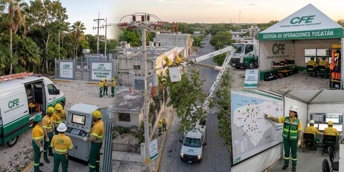 CFE activa operativo para prevenir apagones en Yucatán